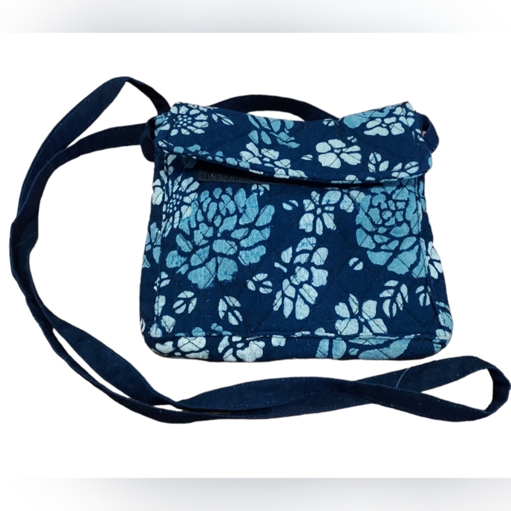 Blue & White Cloth Art Purse Shoulder Bag Mini Small dimensions purse 7.5" W X 7